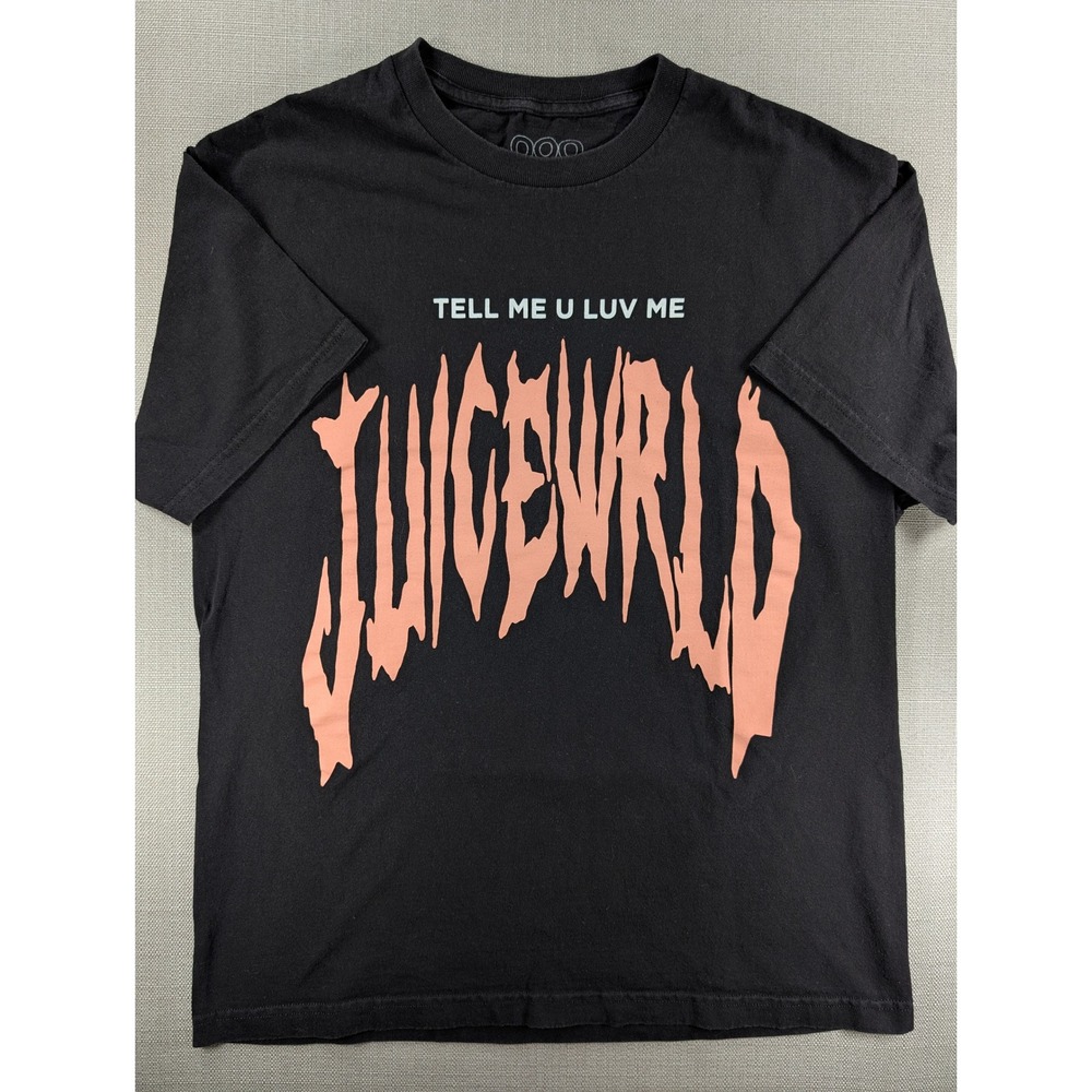 Juice WRLD 999 Club Tell Me U Luv Me Graphic T-Shirt Black Large Hip Hop Rap Tee